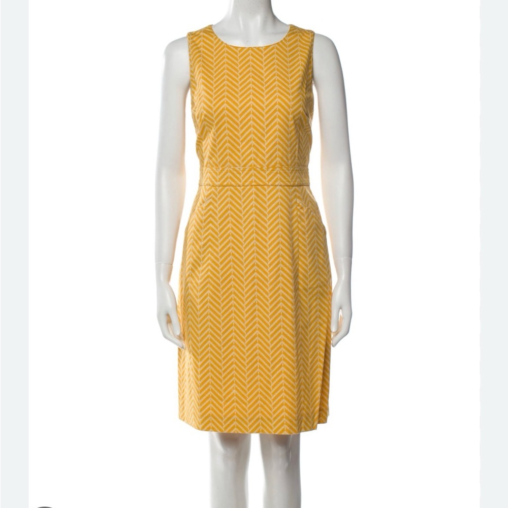 Tory Burch Yellow Chevron Midi Dress